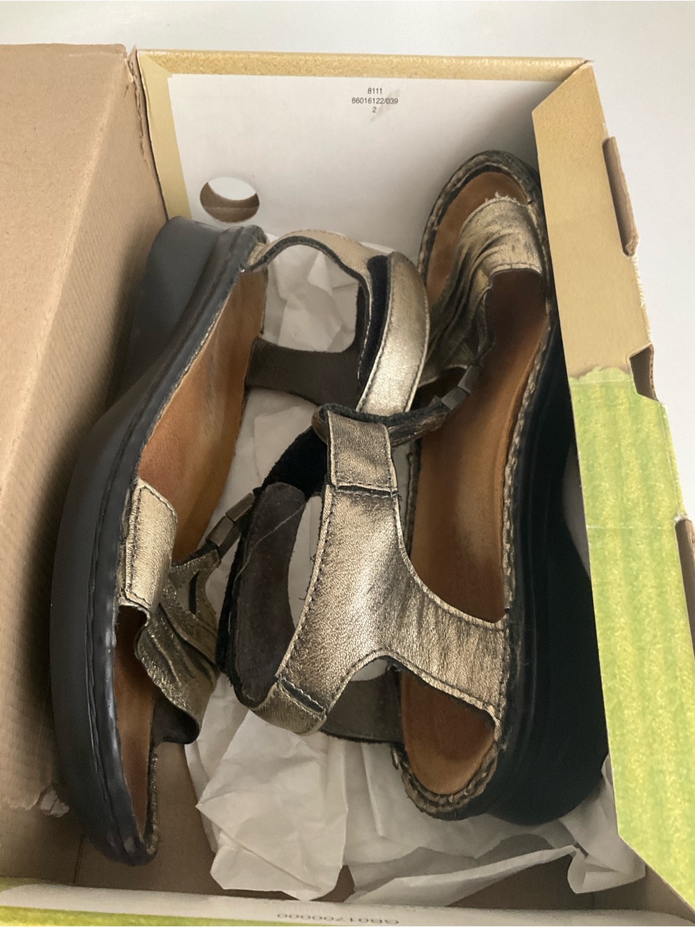 Naot Cymbal Metallic Bronze Leather Gladiator Comfort Sandals 37 - Picture 12 of 12